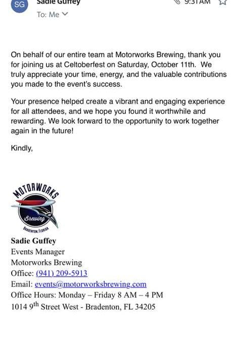 Motorworks Brewing Says Thanks
