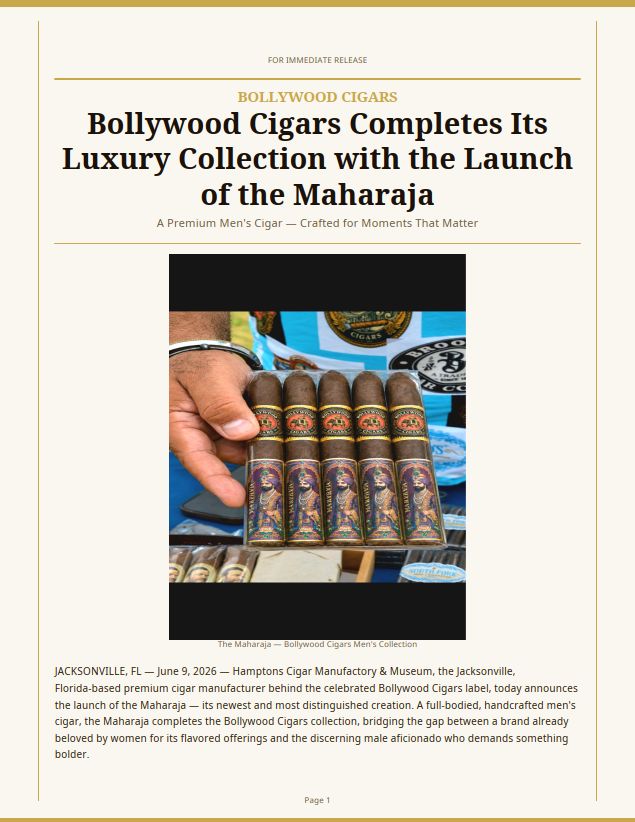Bollywood Cigars Completes Luxury Collection – Maharaja